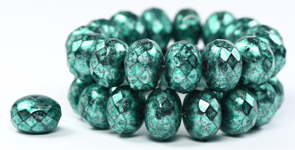 Faceted Special Cut Rondelle Fire Polished Beads, Black Hematite 34301 34309 (23980-14400-34301-34309), Glass, Czech Republic