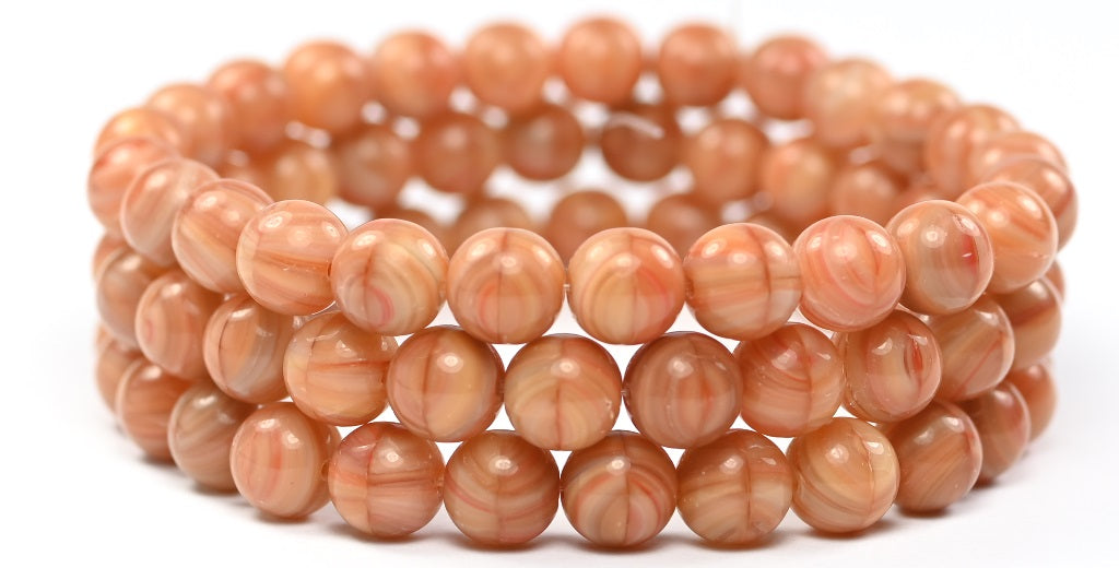 Round Pressed Glass Beads Druck, Mixed Colors 1 (MIX-1), Glass, Czech Republic