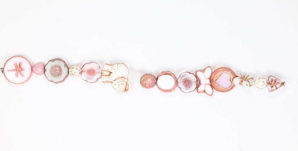 3個入りストランドビーズミックス銅、ガラス、チェコ共和国