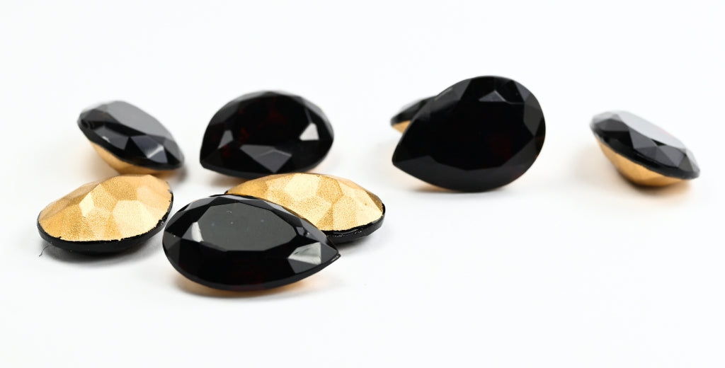 Teardrop Pointed Back Cabs, Madfira Topaz Simi (MADFIRA-TOPAZ-SIMI), Glass, Czech Republic ~ STRANDED