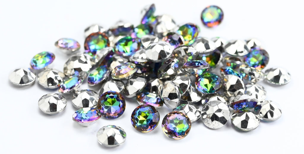 Round Pointed Back Cabs, Vitrail (VITRAIL), Glass, Czech Republic ~ STRANDED