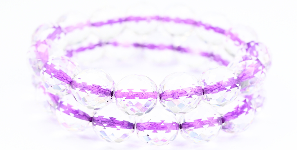 ファイアポリッシュラウンドファセットビーズ、クリスタルPU(00030-PU)、ガラス、チェコ共和国