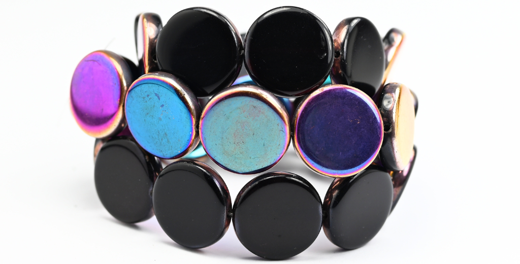 フラットラウンドコインプレスガラスビーズ、透明レッドスリペリット(90110-29500)、ガラス、チェコ共和国