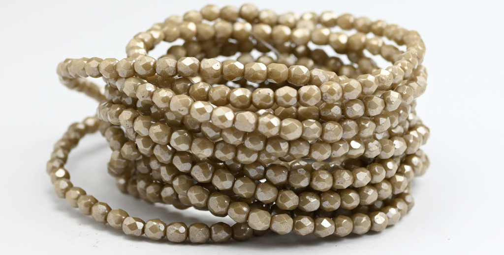 火抛光圆形刻面珠,白色光泽棕色全涂层(02010-14419),玻璃,捷克共和国