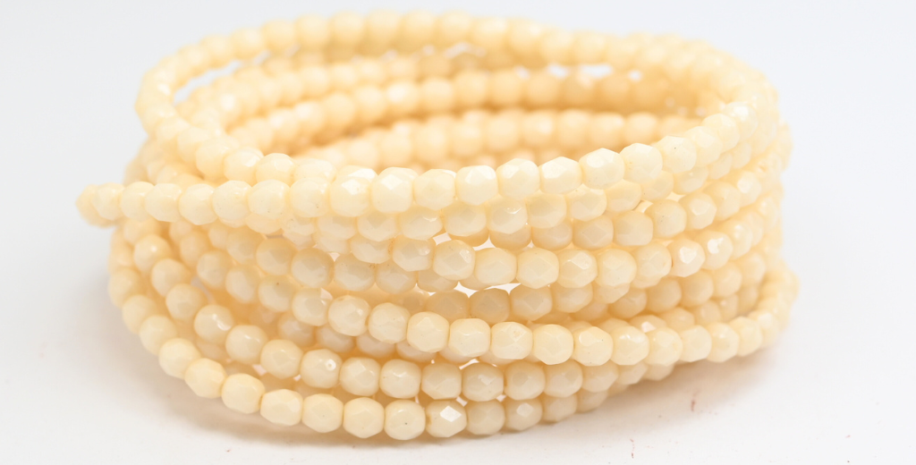 火抛光圆形刻面珠,白色光泽棕色全涂层(02010-14413),玻璃,捷克共和国