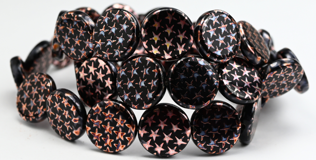 扁平圆形硬币压制玻璃珠,透明红色 Batika D (90110-BATIKA-D),玻璃,捷克共和国