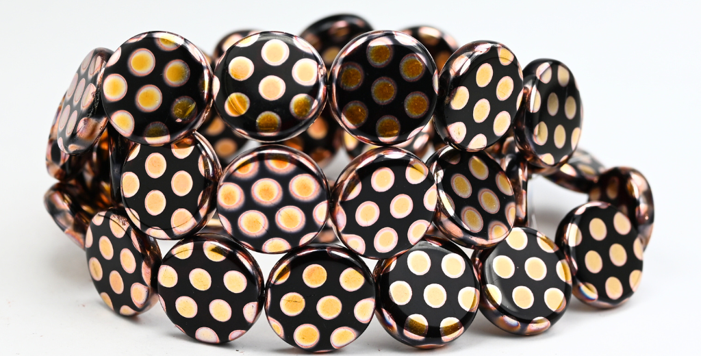 扁平圆形硬币压制玻璃珠,透明红色 Batika C (90110-BATIKA-C),玻璃,捷克共和国