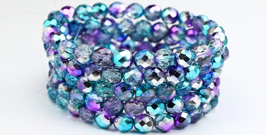 OUTLET 10 grams Faceted Round Fire Polished Beads, 8 x 8 mm, Crystal 543005 (00030-543005), Glass, Czech Republic