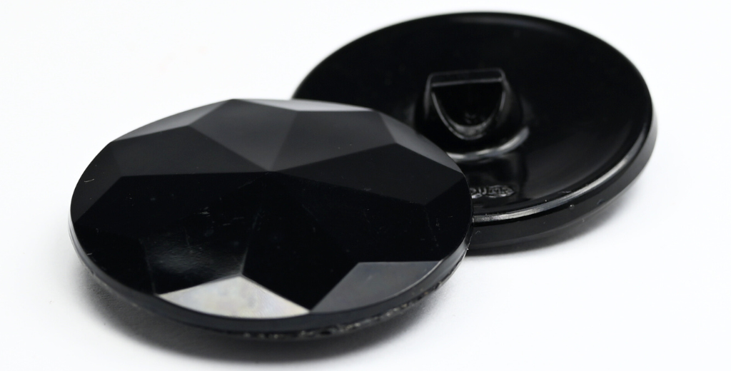 チェコガラス製ハンドメイドボタンノブ、ブラック(23980)、ガラス、チェコ共和国