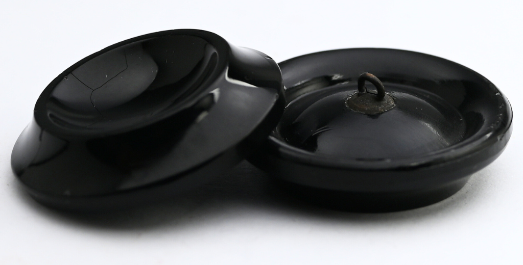 Czech Glass Hand Made Button Knob, black (black), Glass, Czech Republic