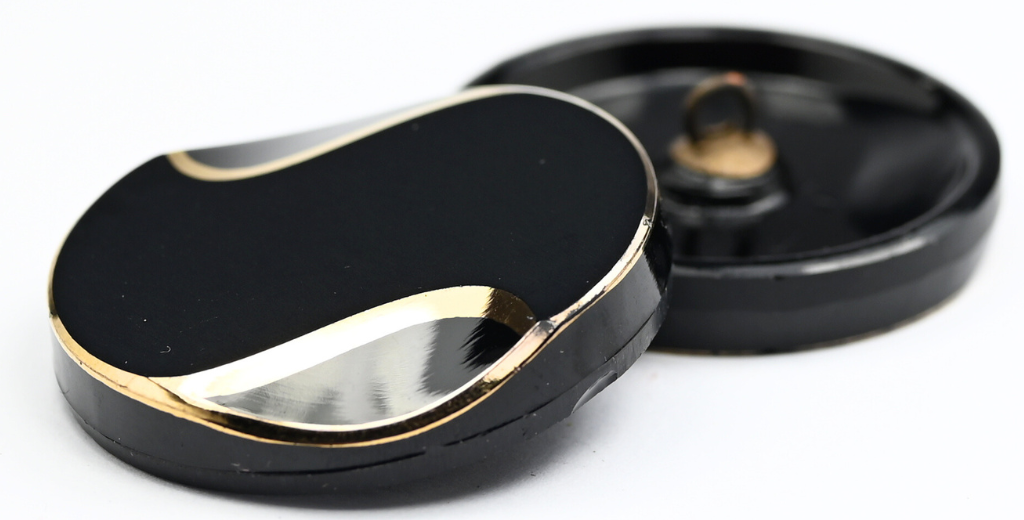 チェコガラス製ハンドメイドボタンノブ、ブラック(23980)、ガラス、チェコ共和国