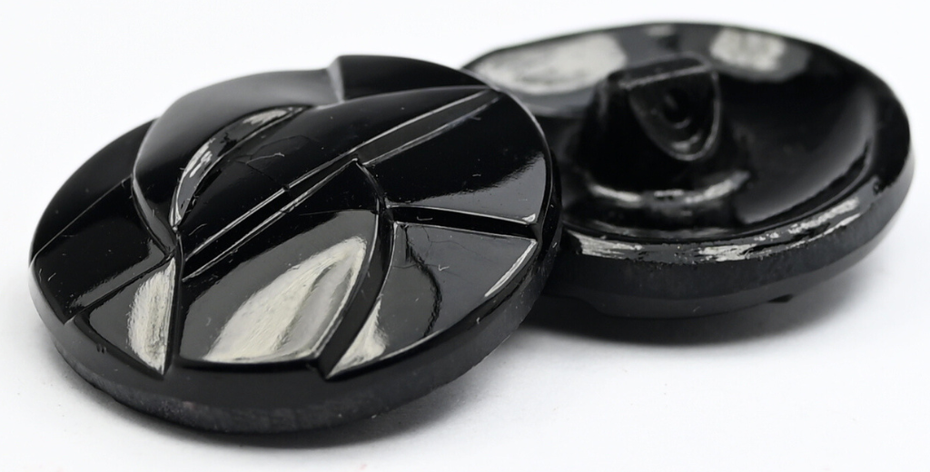 チェコガラス製ハンドメイドボタンノブ、ブラック(23980)、ガラス、チェコ共和国