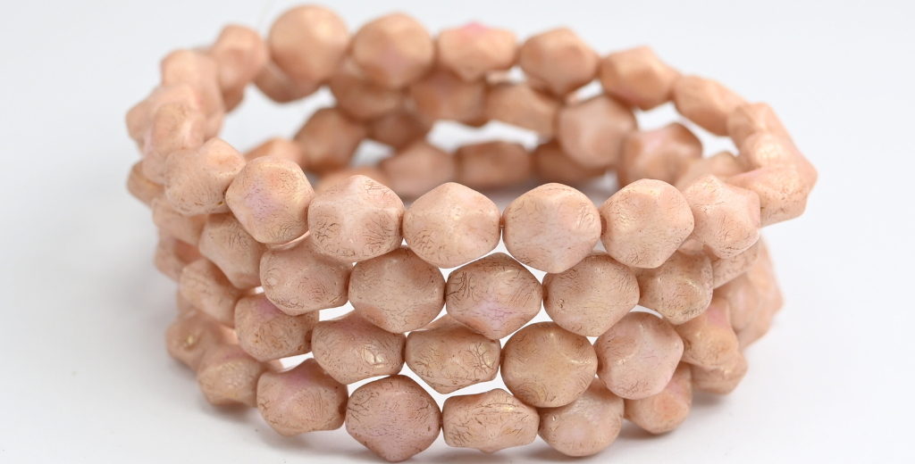 大きな形のビーズ、白光沢レッドフルコーティング(02010-14495)、ガラス、チェコ共和国