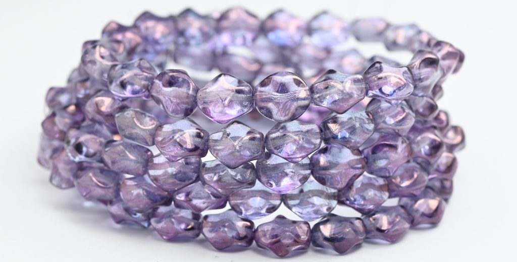 大きな形のビーズ、クリスタルラスターリラ(00030-14494)、ガラス、チェコ共和国