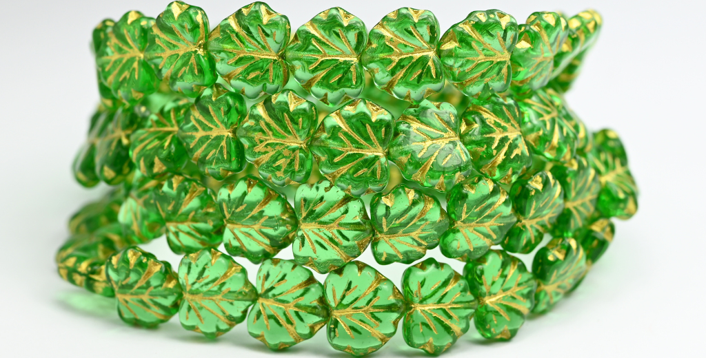 アウトレット 10グラム メープルリーフビーズ、13 x 11 mm、50600 54341 (50600-54341)、ガラス、チェコ共和国