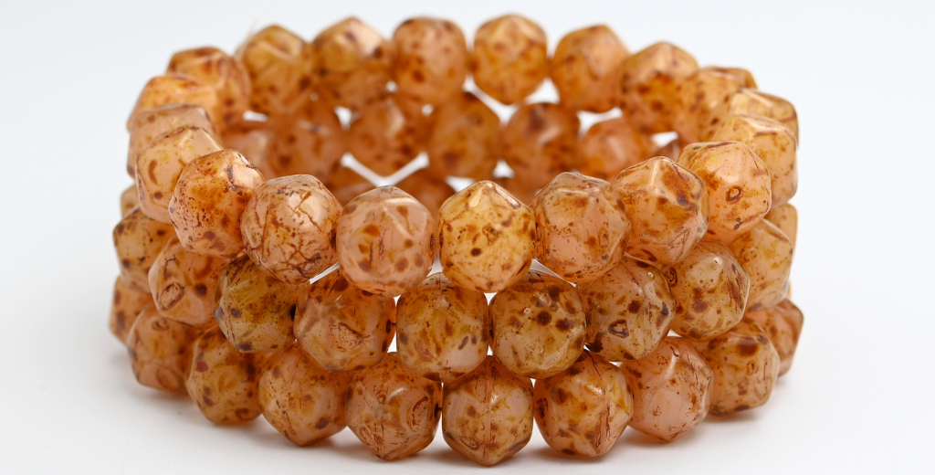 不规则圆珠,蛋白石粉红石灰华(72010-86800),玻璃,捷克共和国