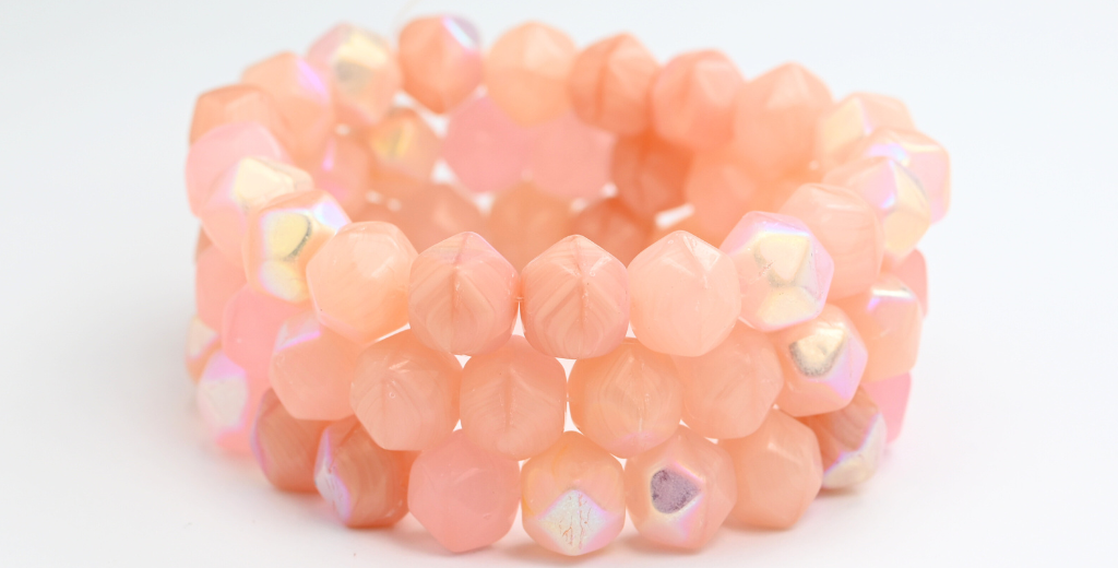 不规则圆形珠子,蛋白石粉红 Ab (72010-AB),玻璃,捷克共和国