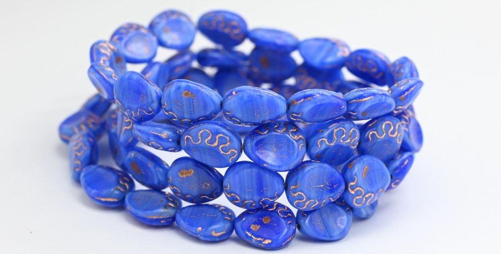 奥特莱斯 10 克泪滴形压制玻璃珠,13 x 11 毫米,混合颜色蓝色 (MIX-BLUE),玻璃,捷克共和国