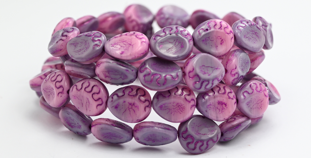 Tear Oval Pressed Glass Beads, 740221350 54320 (740221350-54320), Glass, Czech Republic