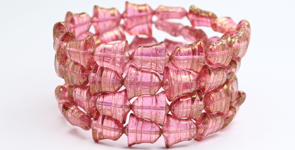 扁铃珠,水晶光泽红色全涂层(00030-14495),玻璃,捷克共和国