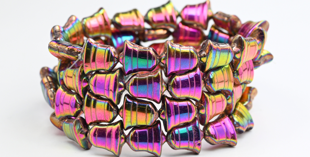 Flat Bell Beads, Crystal Vitex 2X (00030-VITEX-2X), Glass, Czech Republic