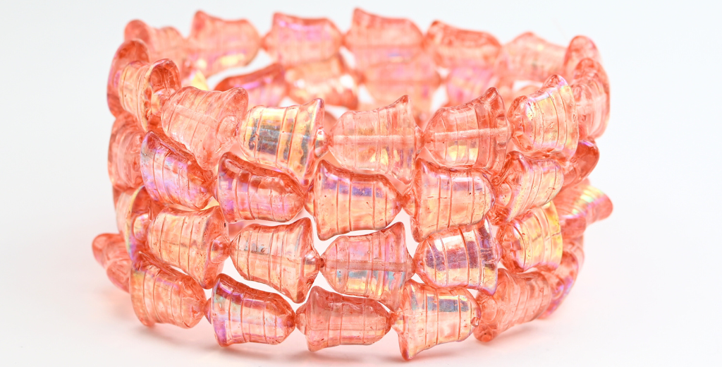 フラットベルビーズ、クリスタルライトピンクピーチAb(00030-34305-AB)、ガラス、チェコ共和国