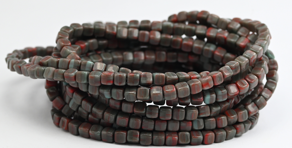 キューブプレスガラスビーズ、ミックスカラー(MIX-COLOR)、ガラス、チェコ共和国