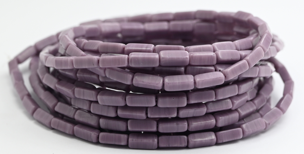 長方形のプレスガラスビーズ、紫(23020)、ガラス、チェコ共和国