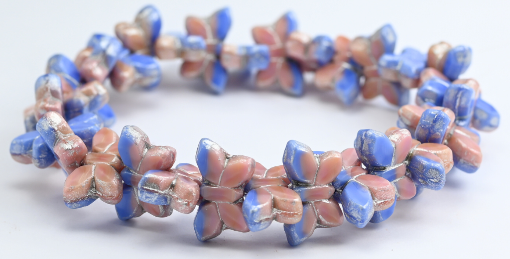 テーブルカットバタフライビーズ、74031 シルバーグレー (74031-34301)、ガラス、チェコ共和国