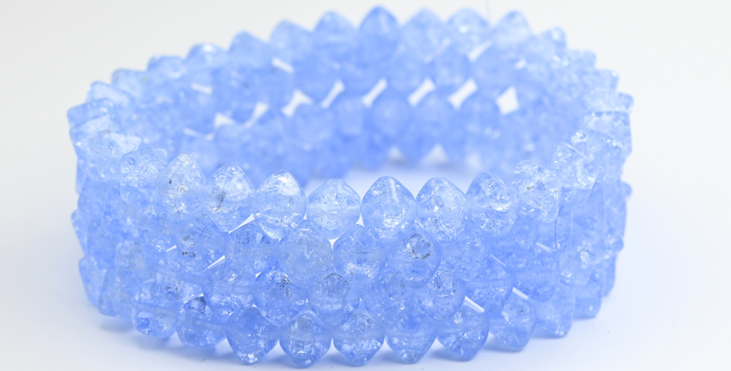 Pressed Beads, Crystal Light Blue Crack (00030-34307-CRACK), Glass, Czech Republic