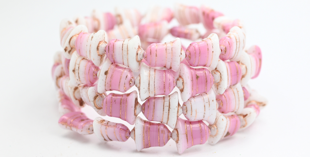 扁铃珠,不透明粉红铜衬里(740102010-54200),玻璃,捷克共和国