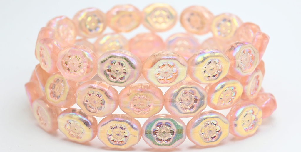 OUTLET 10 grams Two Bell Beads, 14 x 11 mm, Rosaline Pink Ab 2X (70110-AB-2x), Glass, Czech Republic