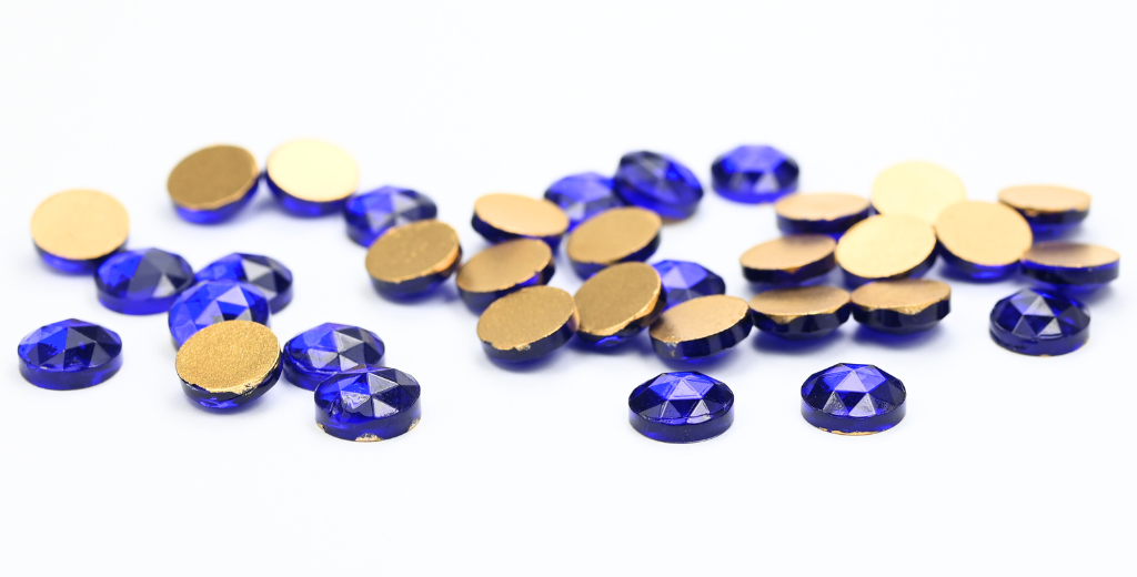 Round Flat Back Cabs, Saphire (SAPHIRE), Glass, Czech Republic ~ STRANDED