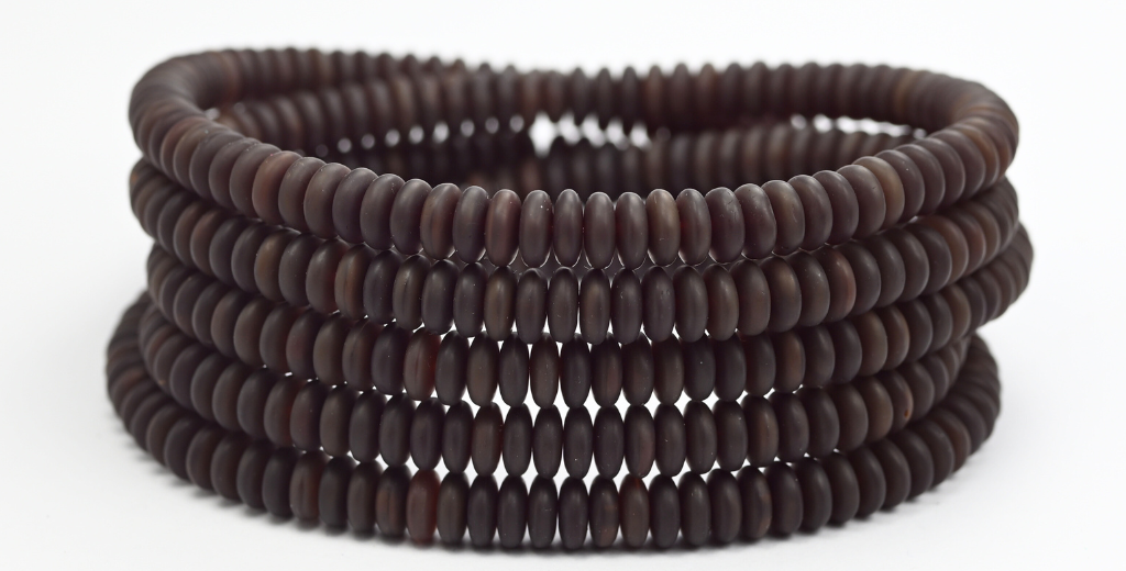 扁平圆形轮压制玻璃珠,宝石红色哑光 (90080-M),玻璃,捷克共和国 ~ STRANDED