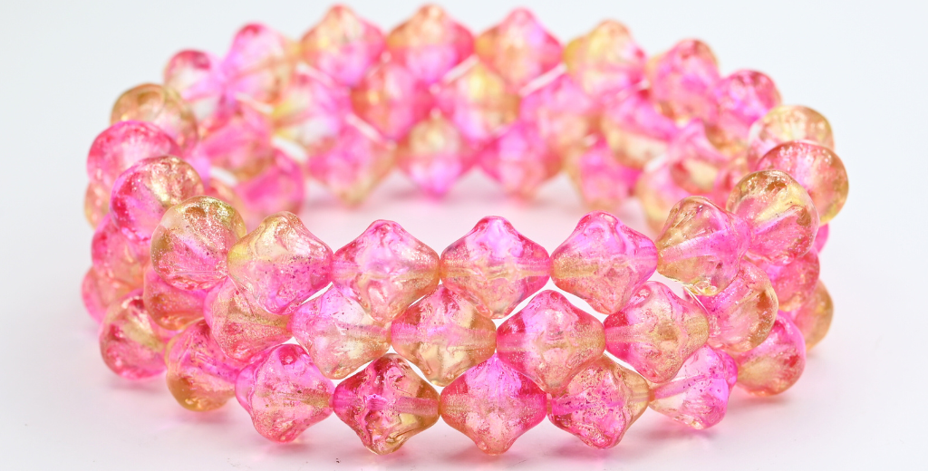 Lantern Pressed Glass Beads, Crystal 541023 (00030-541023), Glass, Czech Republic ~ STRANDED