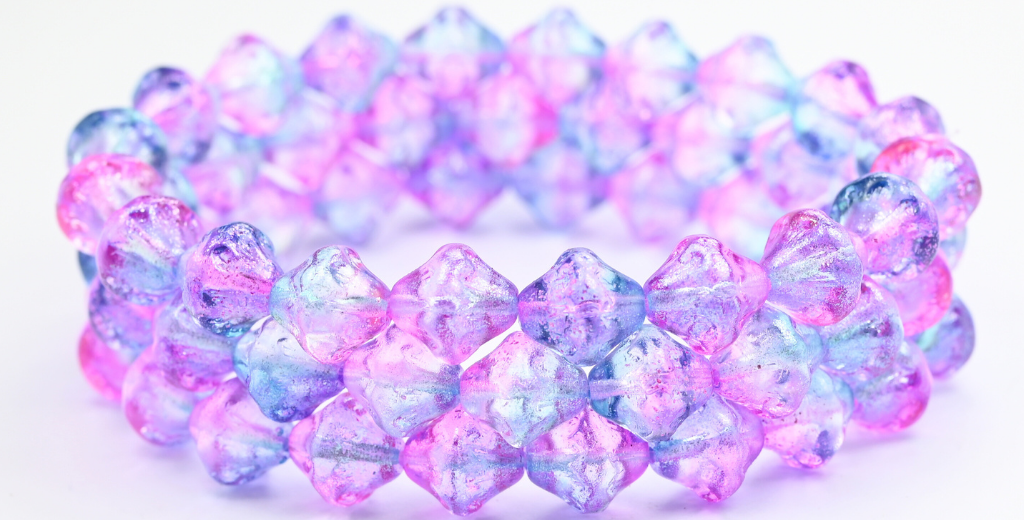 Lantern Pressed Glass Beads, Crystal 541020 (00030-541020), Glass, Czech Republic ~ STRANDED