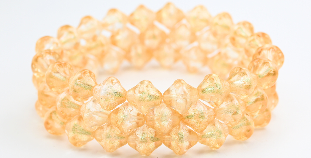 Lantern Pressed Glass Beads, Crystal 12503 (00030-12503), Glass, Czech Republic ~ STRANDED