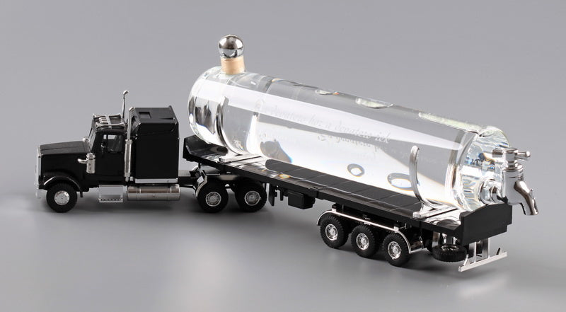 Tank Truck - plastic car with empty glass bottle, Glass, Czech Republic