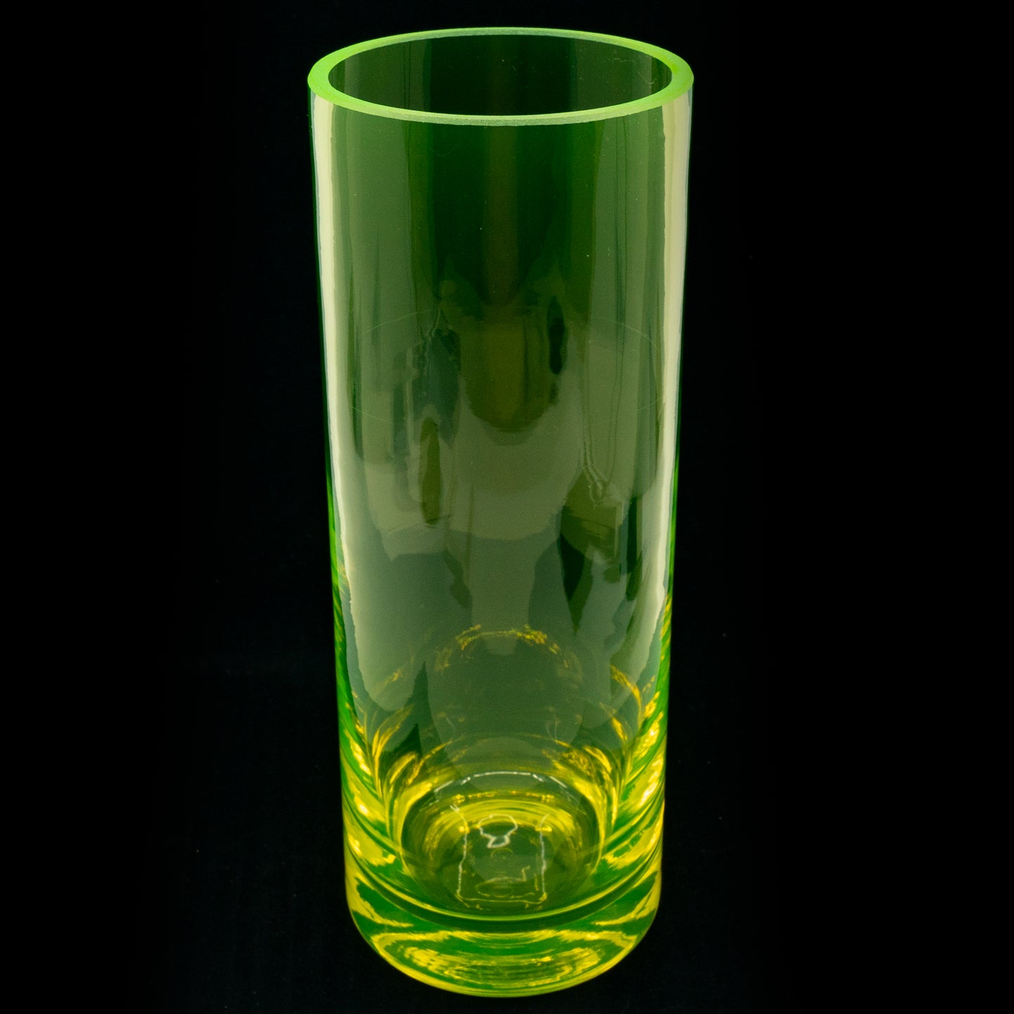 Uranium Glass Vase - 20cm Hand Blown ROUND, Glass, Czech Republic