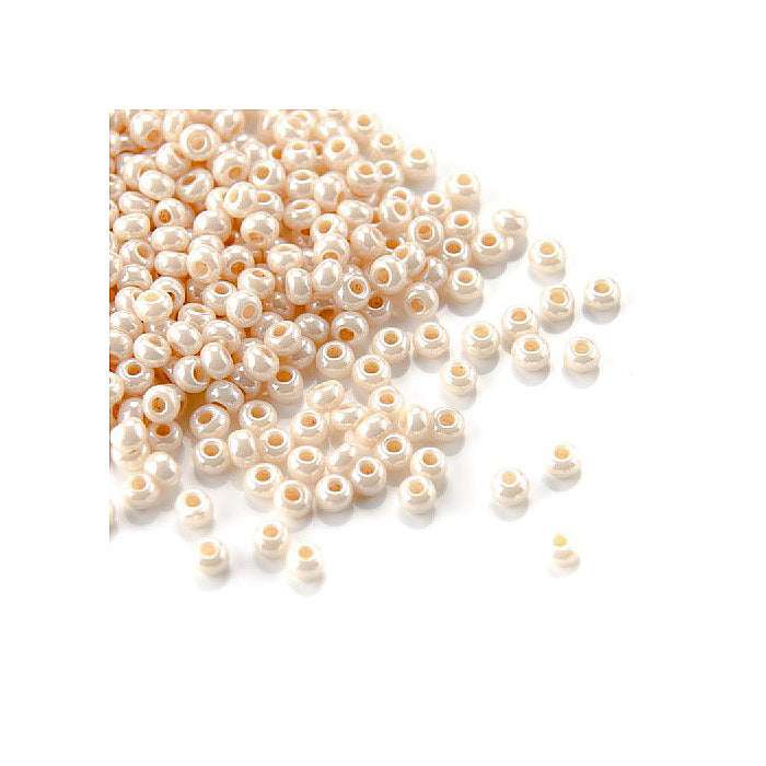 Rocailles PRECIOSA seed beads Cream Hematite Glass Czech Republic