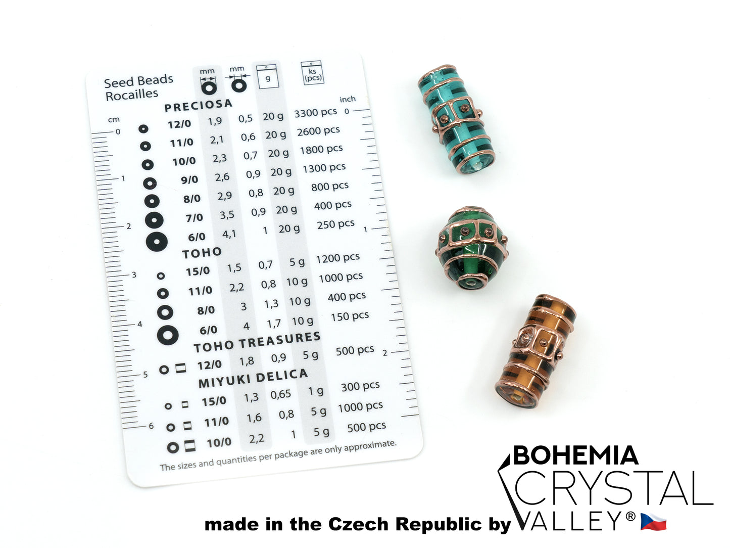 30 pcs Lampwork Beads 506 / Cylinder (271-40-001), Handmade, Preciosa Glass, Czech Republic
