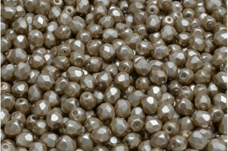Fire Polished Faceted Beads Round, White 74101 (02010-74101), Bohemia Crystal Glass, Czech Republic