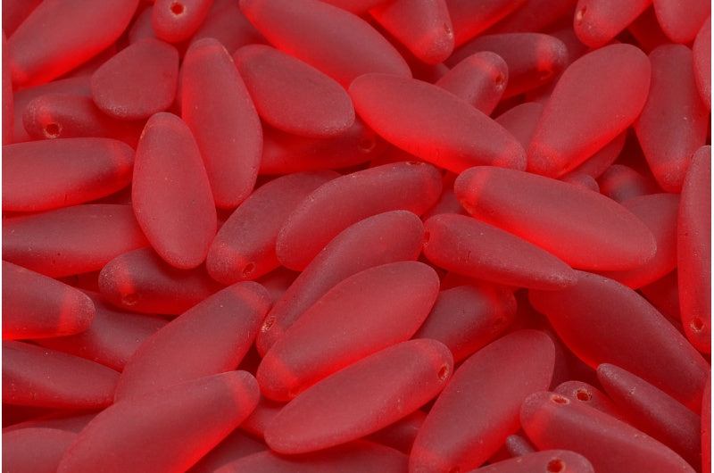 ダガービーズ、ルビーレッドマット(90080-84100)、ガラス、チェコ共和国