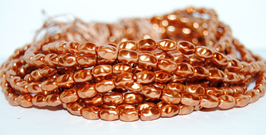 Olive Oval Pressed Glass Beads, 70016 (70016), Glass, Czech Republic