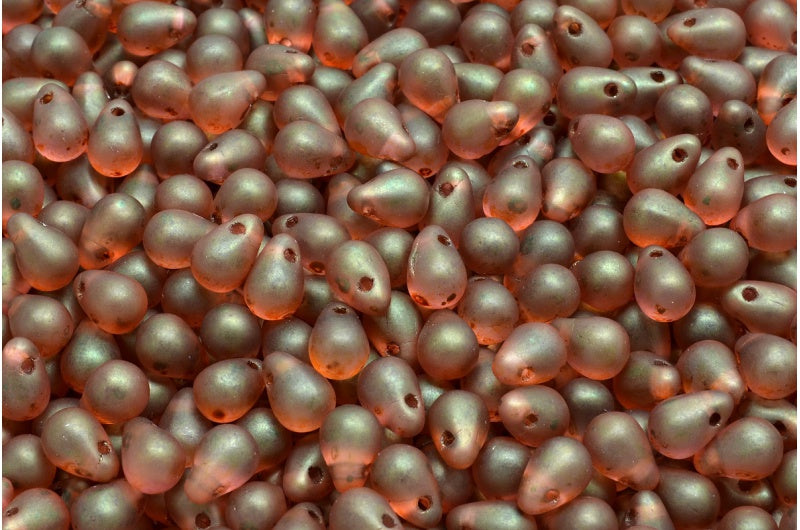 ドロップビーズ、クリスタルマットステイン、ラスターレッド(00030-84100-65491)、ガラス、チェコ共和国