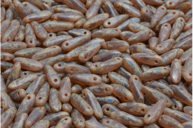 ダガービーズ、アメジストマットトラバーチン(20060-84100-86800)、ガラス、チェコ共和国