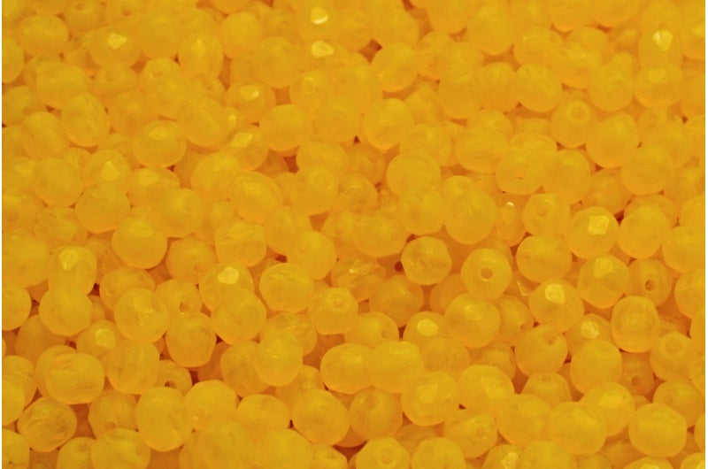 ファセット加工ビーズ ラウンド、マット仕上げ(81230-84100)、ボヘミアクリスタルガラス、チェコ共和国