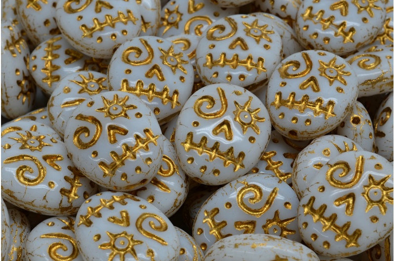 Woodoo 滑稽面珠,白金内衬 (02010-54302),玻璃,捷克共和国