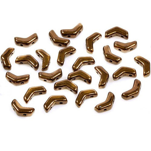 Arrow Czech 2-hole glass beads Bronze Glass Czech Republic