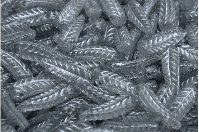 鳥の羽根ビーズ、クリスタルシルバーライン(00030-54301)、ガラス、チェコ共和国